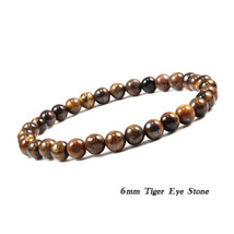 Trendy Natural Stone Beads Tiger Eye Bracelet Handmade Stretch Men Buddha Bracle - £10.36 GBP