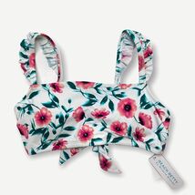 NWT Beach Betty Miracle Brands Ruffle Strap Floral Bikini Top Large Whit... - $19.74