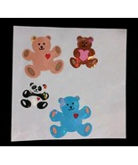 Vintage 1980s Sandylion Metallic Heart Teddy Bears 1pc Loose Sticker  - $67.32