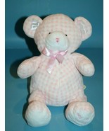 Animal Alley My 1st Teddy Bear 13&quot; Baby Rattle Pink Checked Plush First ... - £44.92 GBP