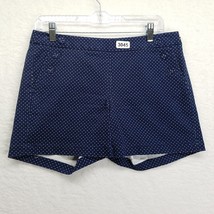 J Crew Womens City Fit Shorts Size 4 Navy Blue Polka Dots Sailor Front Side Zip - £16.60 GBP