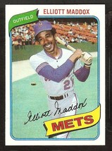 New York Mets Elliott Maddox 1980 Topps Baseball Card # 707 Nr Mt - £0.40 GBP