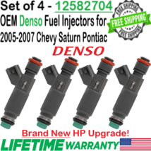 BRAND NEW Genuine Denso x4 HP Upgrade Fuel Injectors for 2007 Saturn Vue 2.4L I4 - £225.48 GBP