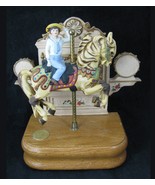 VTG American Carousel Musical Horse Rider  music box Tobin Fraley 3rd ed... - $29.65