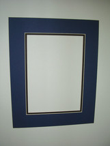 Picture Framing Mats Navy Blue with Black Liner  11x14 for 8x10 photo - £6.38 GBP