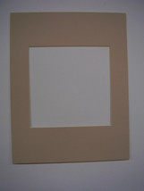 Picture Mat Tan 8&quot;x10&quot; with 6X6 custom cut opening single framing - $2.00