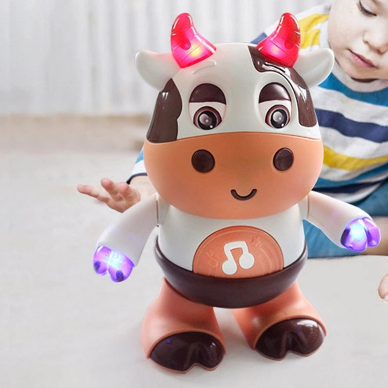 Toddlers Electronic Toy 22cm Plastic Cartoon Cattle Shape Glow Musical Dancing - £17.99 GBP