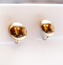 Antique Art Deco 12k Gold Filled Button Earrings Screw Clip On Style Vintage - £15.65 GBP