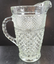 Anchor Hocking Wexford 64 Oz Pitcher Vintage Clear Cut Criss Cross Cut Retro Bar - £30.66 GBP