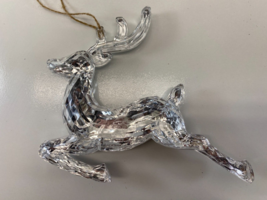Pottery Barn Large Clear Acrylic Reindeer Tree Ornament NEW - $27.71