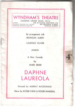 Programme Wyndham&#39;s Theatre Daphne Laureola James Birdie 1951 Laurence O... - £0.75 GBP