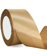2 In X 25 Yds Wide Gold Satin Ribbon Solid Fabric Ribbons Roll For Craft... - £15.66 GBP