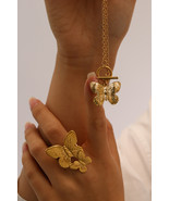 Gold Butterfly Pendant Chain Necklace - $6.81