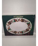 William James Stoneware Holiday Ribbon &amp; Fruit 14” Serving Platter. New - $34.83 CAD