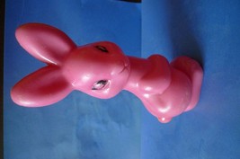 Vintage USSR Soviet Plastic Toy Pink Rabbit Hare Soviet Union toys marke... - $25.22