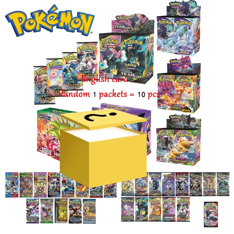 10PCS Anime Pokemon Pikachu Cartoons Figure Random Cards Casual Family Games - £6.58 GBP