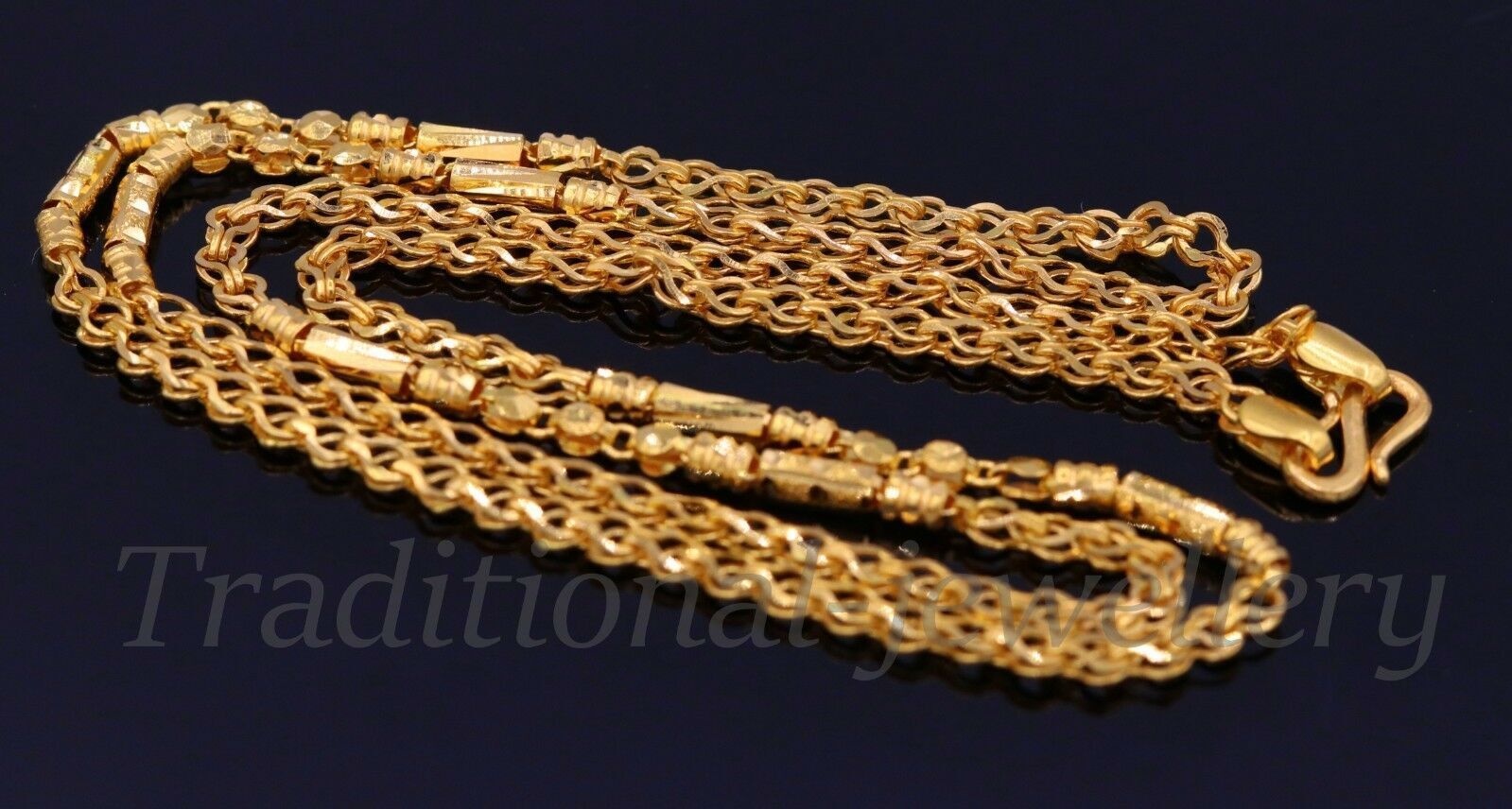 Primary image for 22 Kt Yellow Fancy Link Chain With Hallmark Sign Necklace Diamond Cut Indian