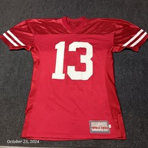 Vintage Apex One Football Jersey Adult XL Red # 13 Striped Sleeve - $21.59