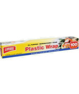 CLEAR WRAP Microwaveable cling Plastic Food Film Roll 100&#39; x 12&quot; = 100 s... - $336.23 MXN