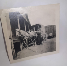 4x4 Photograph of Woman &amp; Delivery Wag w/Horse General Store Early 1900&#39;s - £11.68 GBP