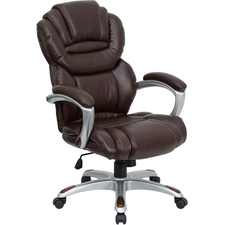 High Back Brown LeatherSoft Executive Swivel Ergonomic Office Chair... - $397.99