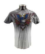 Affliction Black Label Womens  T-Shirt Sacred eagle Rose Short Sleeve Br... - $20.72