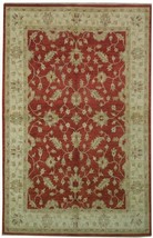 5&#39; x 8&#39; Velvety New Chobi Peshawar Oushak Genuine Handmade Red Wool Rug - £1,238.66 GBP