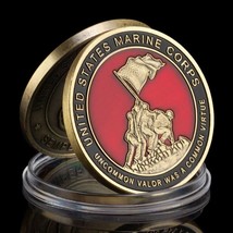 Marine Corps Uncommon Valor Was A Common Virtue Military Veteran Challenge Coin - £7.94 GBP