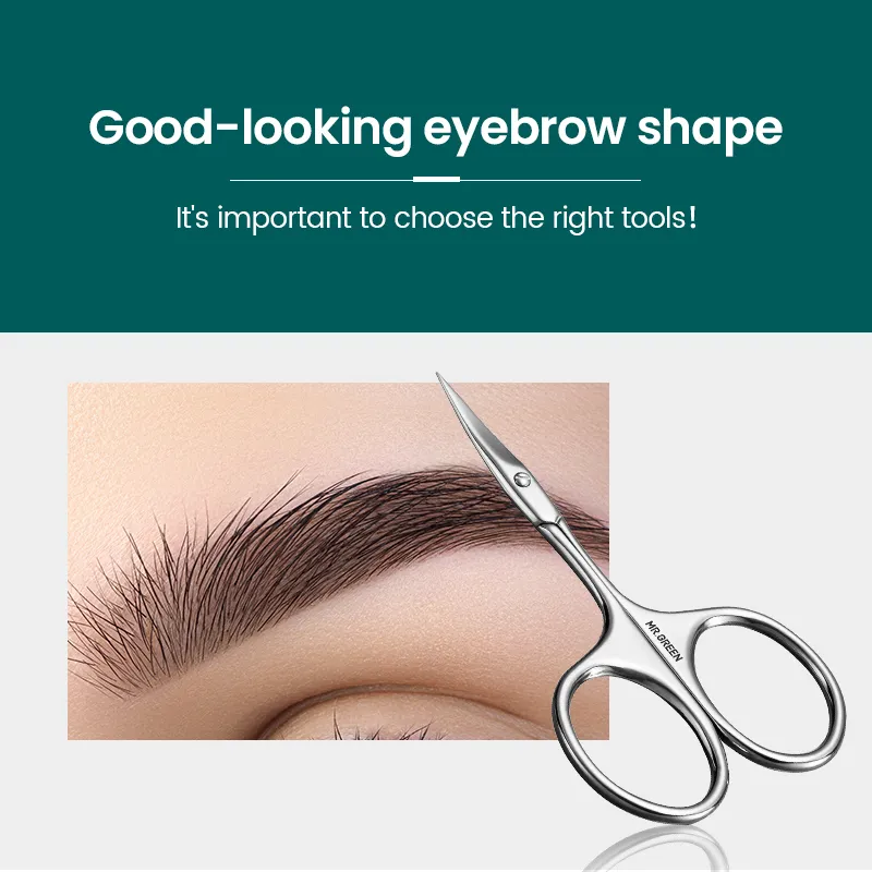 House Home MR.GREEN Eyebrow Scissors Curved Blade Cuticle Scissors Professional  - £37.52 GBP
