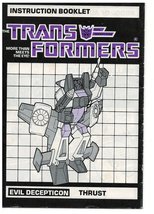 Vintage 1985 Original Transformers Instruction Booklet Thrust Evil Decep... - $6.99