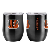 Cincinnati Bengals Travel Tumbler 16oz Stainless Steel Curved - $66.49