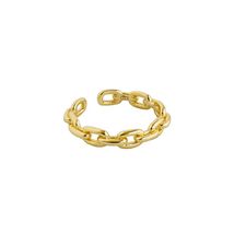 Minimalist 925 Silver Adjustable Ring - Chain Shape Design (gold) - $29.00