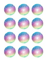 Disco ball edible party cupcake toppers frosting cake decoration 12/sheet - £8.00 GBP