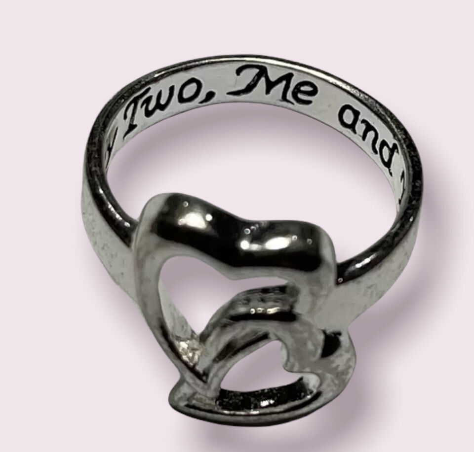 silver Tone ring  Two By Two , Me And You size 6.5 - $6.64