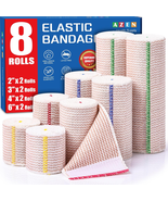 Premium 8 Pack Elastic Bandage Wrap (2X2&quot;, 2X3&quot;, 2X4&quot;, 2X6&quot;), Compressio... - €13,18 EUR