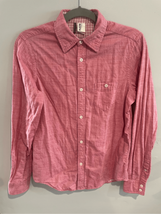 BEN SHERMAN Cotton/Linen Button Down Shirt-PLECTRUM Pink L/S EUC Mens XS... - $10.59
