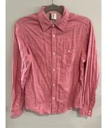 BEN SHERMAN Cotton/Linen Button Down Shirt-PLECTRUM Pink L/S EUC Mens XSmall - $10.59