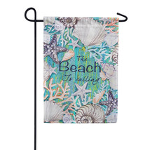 The Beach is Calling Suede Garden Flag-2 Sided Message,12.5&quot; x 18&quot; - £16.40 GBP