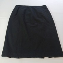 Kasper Women's Black Rear Zip & Slit Wool Blend Pull-On Skirt Size 12 Waist 31" image 3