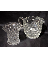 Vintage FOSTORIA AMERICAN CLEAR Flared Mouth Cylinder Vase AND Ice Lip P... - $48.48