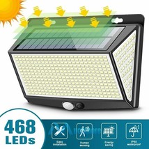 468 Led Pir Sensor Solar Wall Light Garden Patio Security Lamp Dust-Dawn 3 Modes - £30.36 GBP