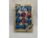 (12) Vintage Red And Blue Pyramid Decorative Holiday Christmas Ornaments 3&quot; - £31.60 GBP