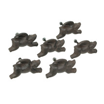 Set of 6 Cast Iron Flying Pig Drawer Pulls Decorative Cabinet Knobs Home Decor - £23.61 GBP