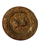 Vintage Italian Copper Strawberry Wall Plate 11 Inch Embossed Fruit Decor Made i - $31.50