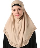  Women&#39;s Modest Muslim Rhinestones Instant Hijab Jersey Headscarf Rea - $16.78