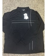 Spring + Mercer Black Collared Polo Long Sleeve Geometric Shirt Pullover XL - $19.80
