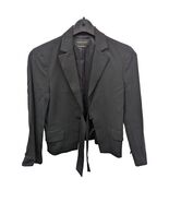 BCBG MAX AZRIA Tie Front Crop Blazer Jacket Notch Lapel Lined Black Size XS - $79.99