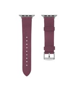 Platinum Soft Leather Watch Strap for Apple Watch 38mm and 40mm Maroon O... - $15.94 CAD