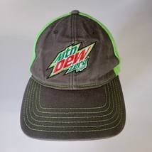 Mountain Dew Zero Sugar Hat Cap Snap Back Gray Green One Size Adjustable - $250.02 MXN