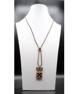 Vtg Roxanne Assoulin Pendant Necklace Multi Tonal Red Enamel Accents Slide - $1,818.83 MXN